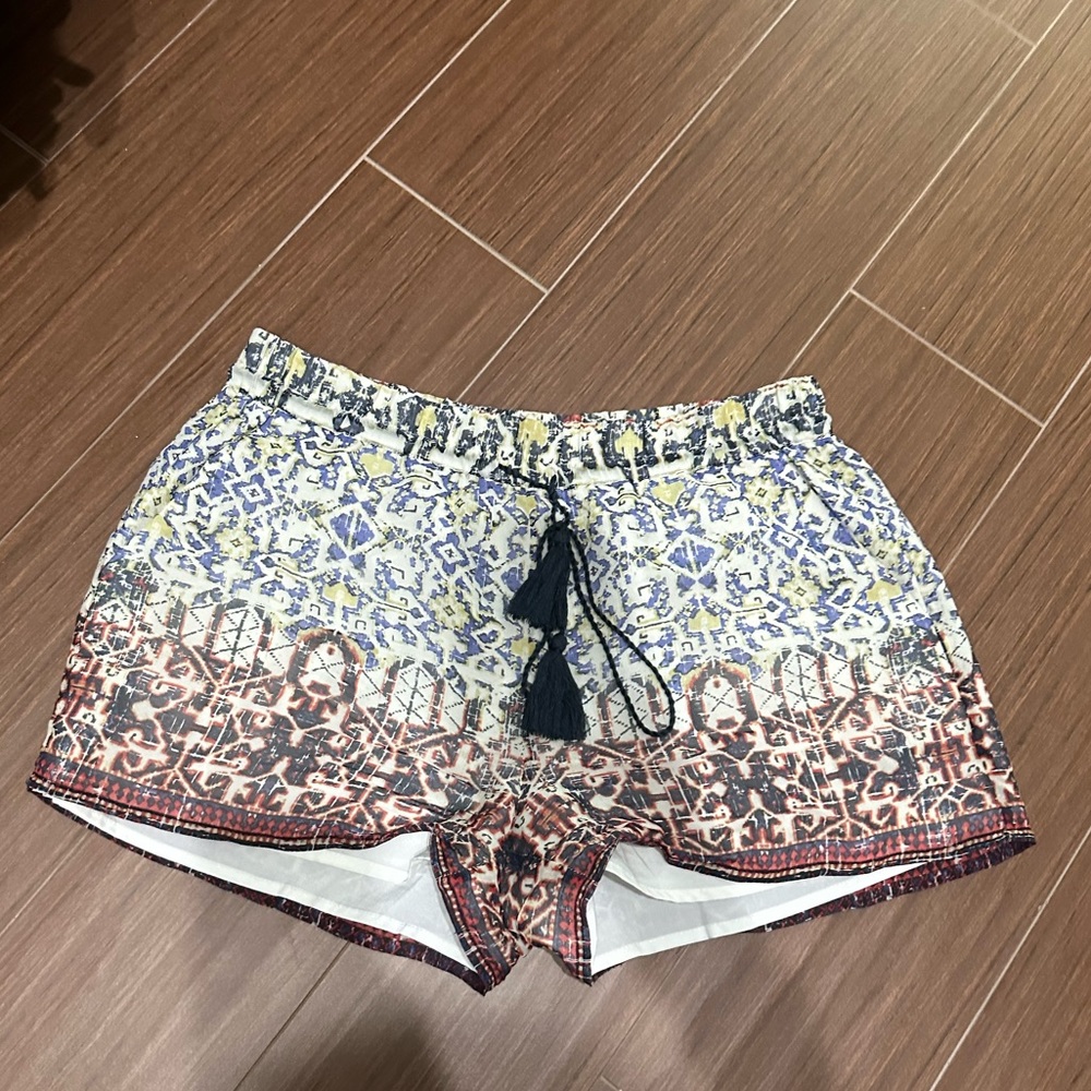 Joie Geometric Silk Shorts